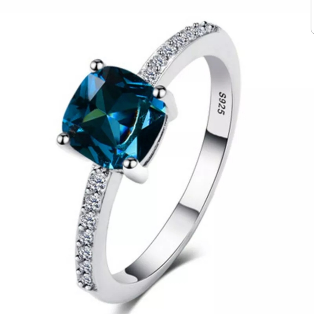 Gorgeous blue&green gemstone S925 rings
